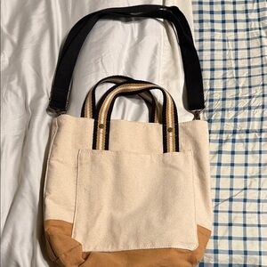 Thirty-One Black and Tan Canvas Tote